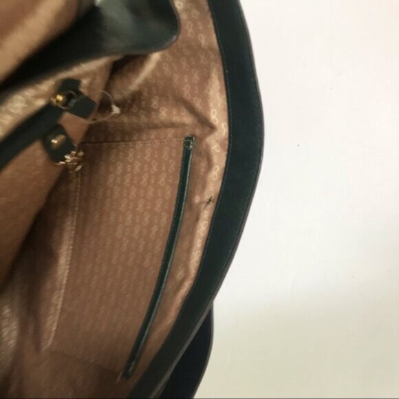 Anya Hindmarch Y2K Color Block Hobo Leather Pockets Shoulder Bag Green Black Tan - Picture 9 of 16